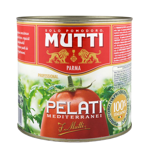 Mutti Pelati Mediterranei 2,5 kg - całe pomidory bez skórki